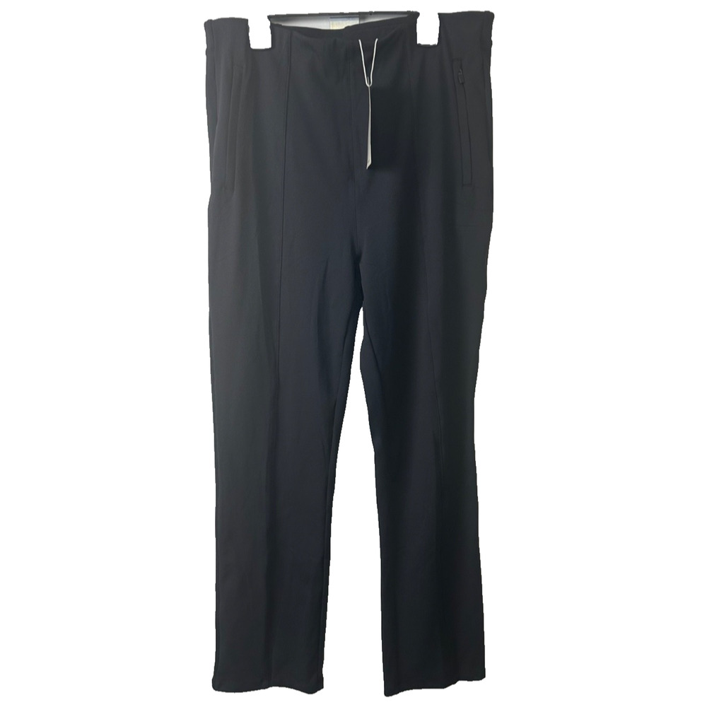 NEW womens L Halara black pull on pants Black Straight Poly Elastane 7/8 D39